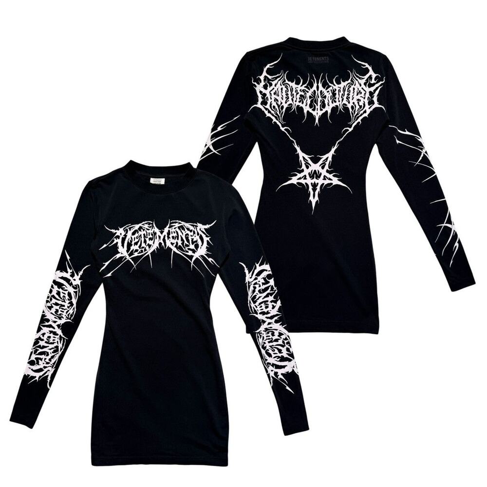 Metal graphic stretch minidress